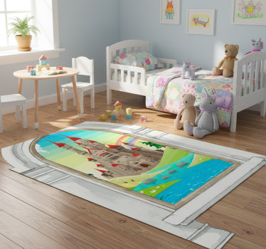 Tapis vinyle pour enfants paysage de conte - TenStickers