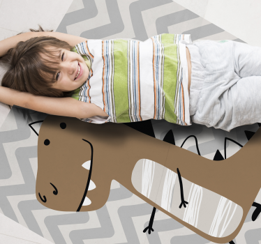 Tapis vinyle autres tapis bébé t-rex brun - TenStickers