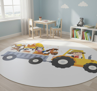 Tapis vinyle pour enfants petit fermier avec animaux - TenStickers