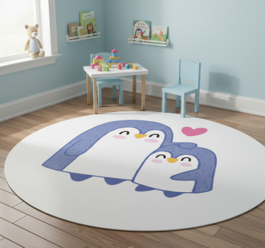 Tapis vinyle pour enfants pingouin et bébé - TenStickers