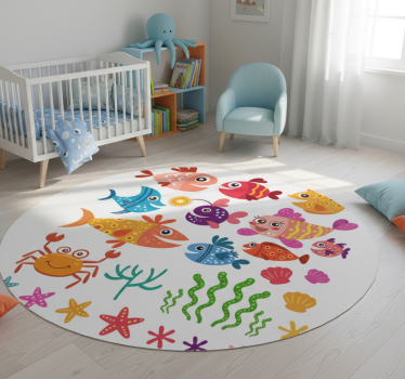 Tapis vinyle pour enfants poissons colorés - TenStickers