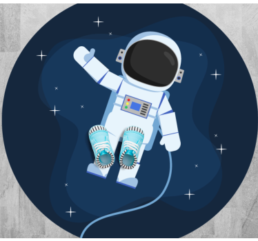 Tapis vinyle pour enfants quête de cosmonaute - TenStickers