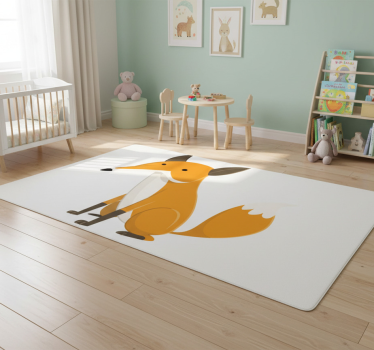 Tapis vinyle pour enfants renard assis simple - TenStickers