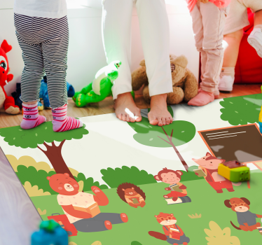 Tapis vinyle pour enfants salle de classe dans la jungle - TenStickers