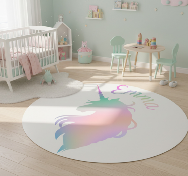 Tapis vinyle pour enfants silhouette licorne personnalisable - TenStickers