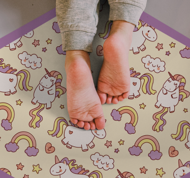 Tapis vinyle pour enfants terrain de jeu licorne - TenStickers