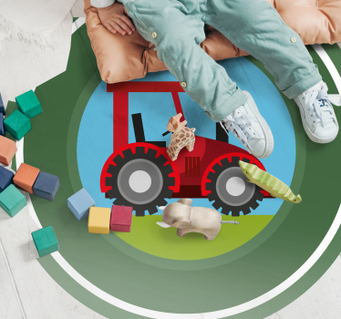 Tapis vinyle pour enfants terrain de jeu tracteur - TenStickers