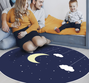 Tapis vinyle pour enfants thème de la nuit étoilée - TenStickers