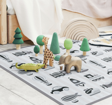 Tapis vinyle pour enfants transports ludiques - TenStickers