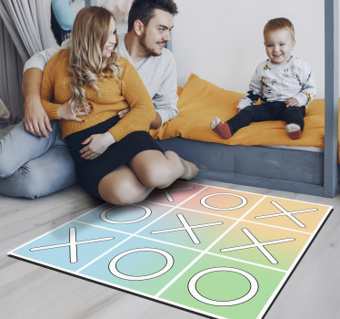 Tapis vinyle jeux jeu de morpion - TenStickers