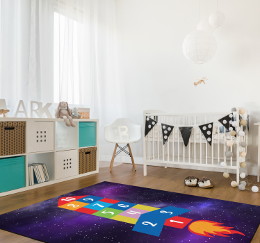 Tapis vinyle jeux marelle galactique - TenStickers