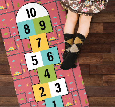 Tapis vinyle jeux récréation à la marelle - TenStickers