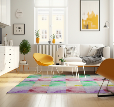 Tapis vinyle salon pavés des Ramblas colorés - TenStickers