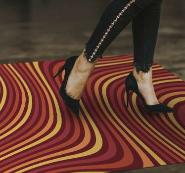 Tapis vinyle vintage flux de couleurs rétro ondulé - TenStickers