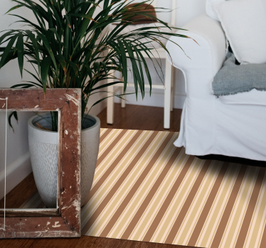 Tapis vinyle salon motif rayé marron - TenStickers