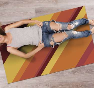 Tapis vinyle vintage rayures rétro chaudes - TenStickers
