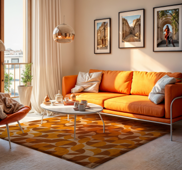 Tapis vinyle rétro orange - TenStickers