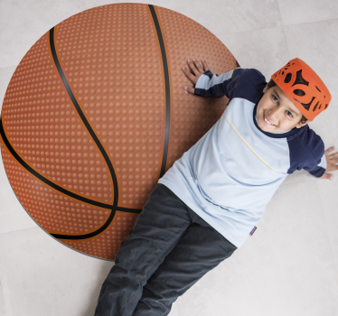 Tapis vinyle rond balle de Basket - TenStickers