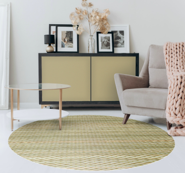Tapis vinyle rond motif imitation paille tressée - TenStickers