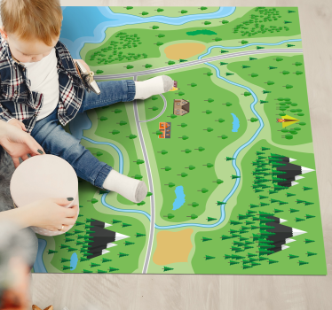 Tapis vinyle route aire de jeux interactive - TenStickers
