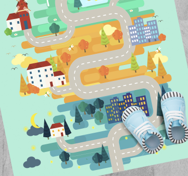 Tapis vinyle route chaussée de dessin animé - TenStickers