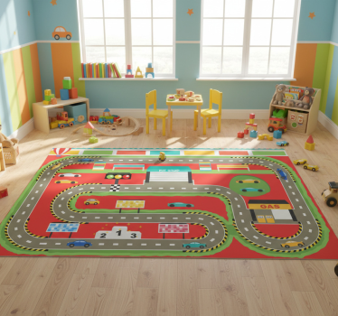 Tapis vinyle route circuit de course coloré - TenStickers
