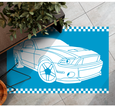 Tapis vinyle route contour de voiture de course - TenStickers