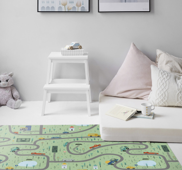 Tapis vinyle route plan de circulation de la ville - TenStickers