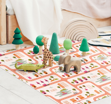 Tapis vinyle route plan de ville ludique - TenStickers