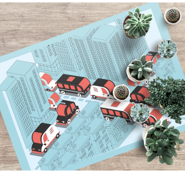 Tapis vinyle route scène de circulation urbaine - TenStickers