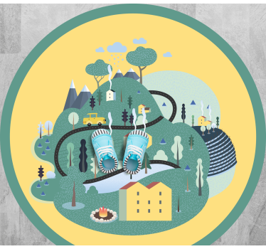 Tapis vinyle route voyage ludique dans le paysage - TenStickers