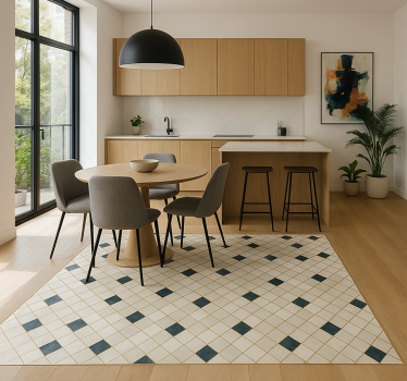 Tapis vinyle salon carreaux de ciment tons gris - TenStickers