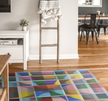 Tapis vinyle salon géométrie vivante - TenStickers