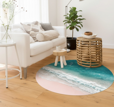 Tapis vinyle salon le cercle de la plage - TenStickers
