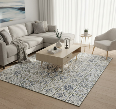 Tapis vinyle salon motif carreaux marocains - TenStickers
