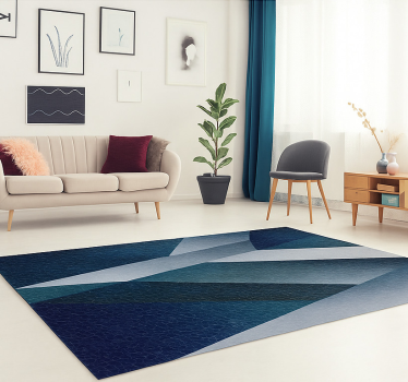 Tapis vinyle salon motif éclats bleus - TenStickers