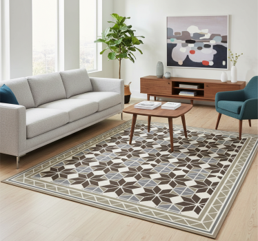 Tapis vinyle salon motif étoile rustique - TenStickers