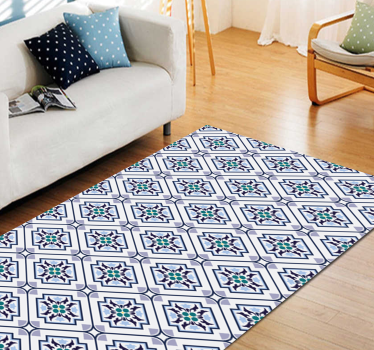 Tapis vinyle salon motif médaillon carrelé - TenStickers