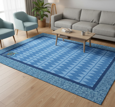 Tapis vinyle salon motif oiseau bleu - TenStickers