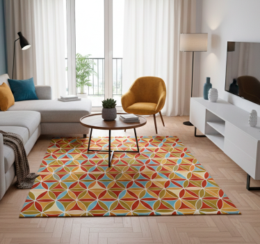 Tapis vinyle salon motif prisme vibrant - TenStickers