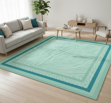 Tapis vinyle salon motif rayures zèbre menthe - TenStickers