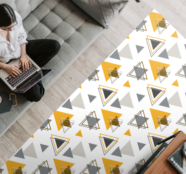 Tapis vinyle salon motif triangulaire nordique - TenStickers