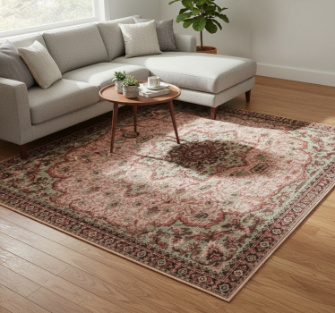 Tapis vinyle salon rose vintage - TenStickers