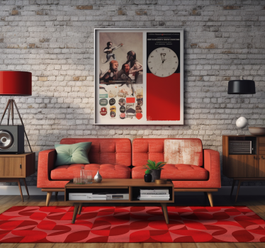 Tapis vinyle salon rétro rouge - TenStickers
