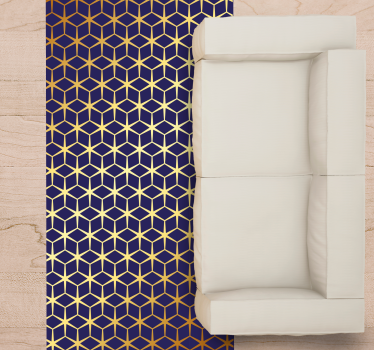 Tapis vinyle salon structure en nid d'abeille - TenStickers