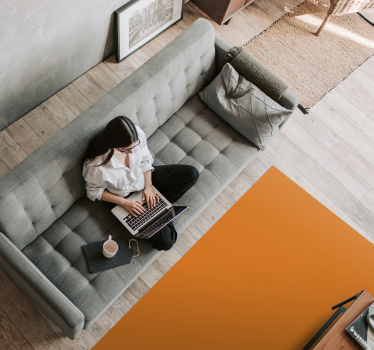 Tapis vinyle salon surface orange monochrome - TenStickers