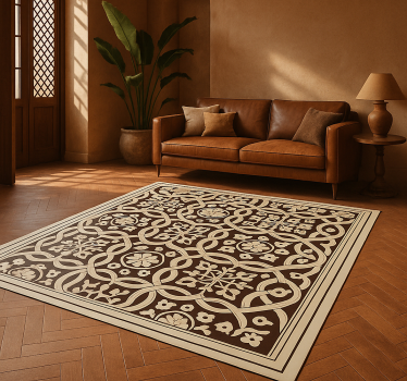 Tapis vinyle salon tuiles organiques - TenStickers
