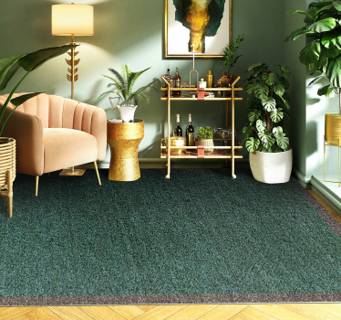 Tapis vinyle style teplon vert et beige - TenStickers