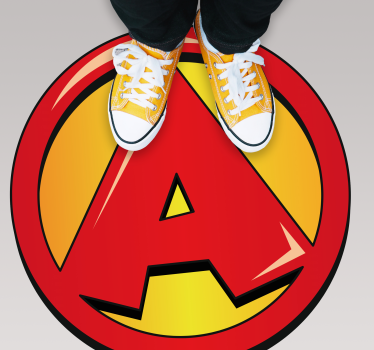 Tapis vinyle Super-Héros avec Initiale à personnaliser - TenStickers