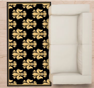 Tapis vinyle salon élégant motif de fleur de lys - TenStickers